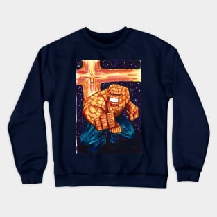 marvel one in two, the thing and human torch Crewneck Sweatshirt